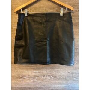 Mini Skirt Faux Leather Black Size 12 NEW H&M Women XL